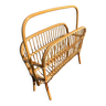 Rattan wicker magazine rack 1960s