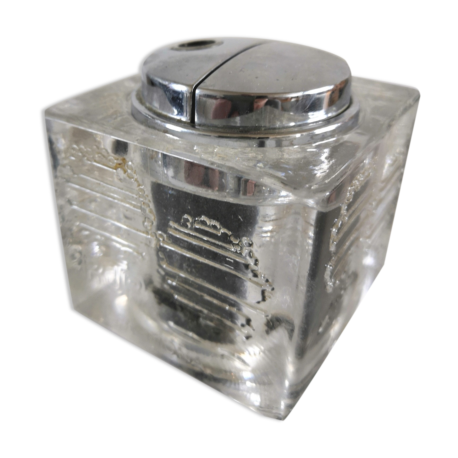 Glass lighter inlaid decoration design 70s