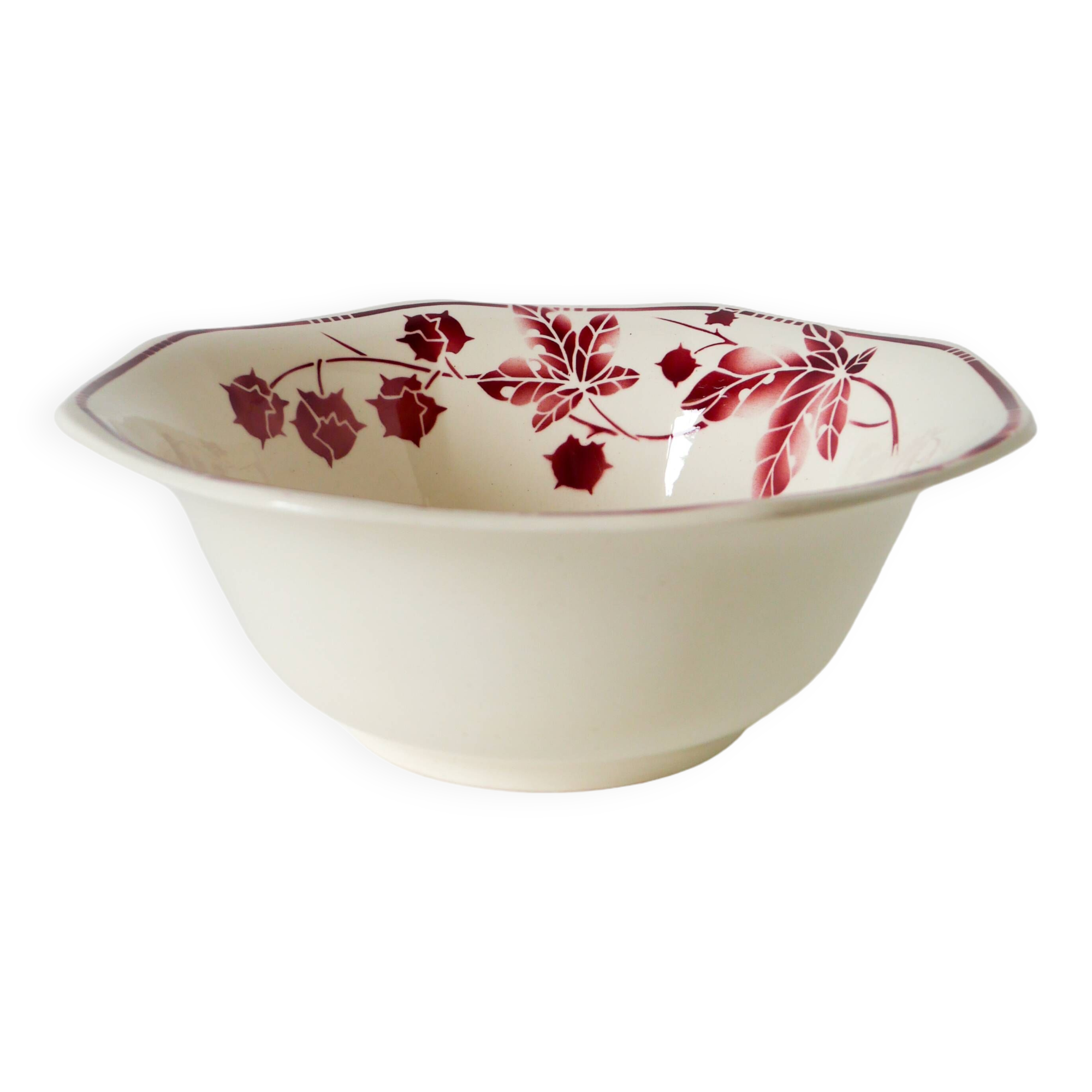 Large Badonviller salad bowl, Tamarista model, 1940