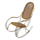 Vintage brass curved wooden rocking chair design