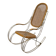 Vintage brass curved wooden rocking chair design