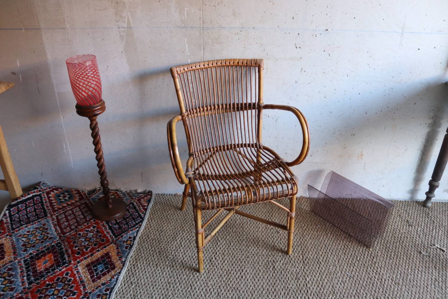 Vintage rattan armchair