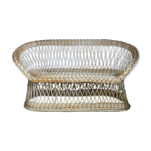 Banquette rotin année 70
