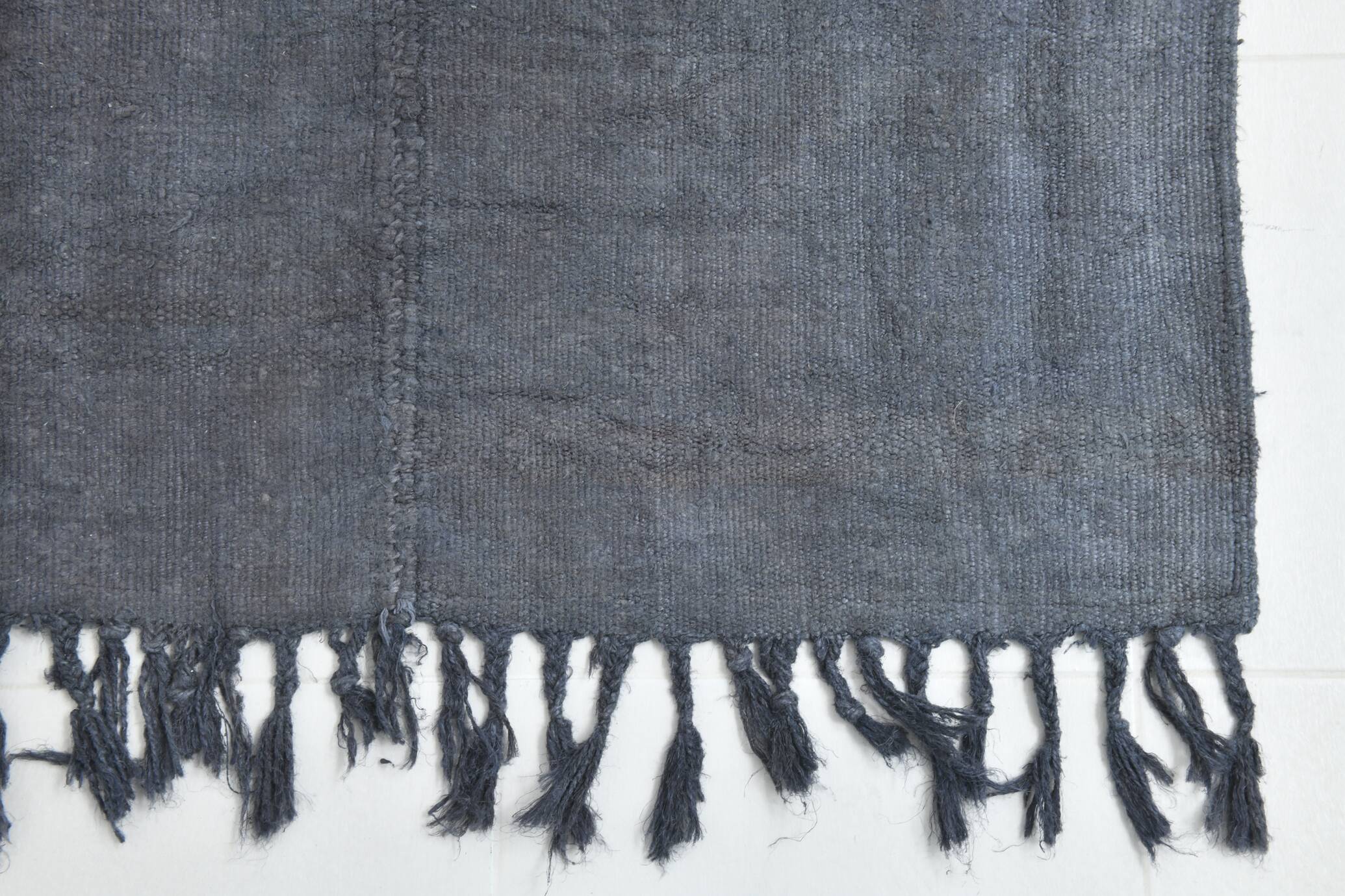 Shades of gray & silver vintage kilim rug