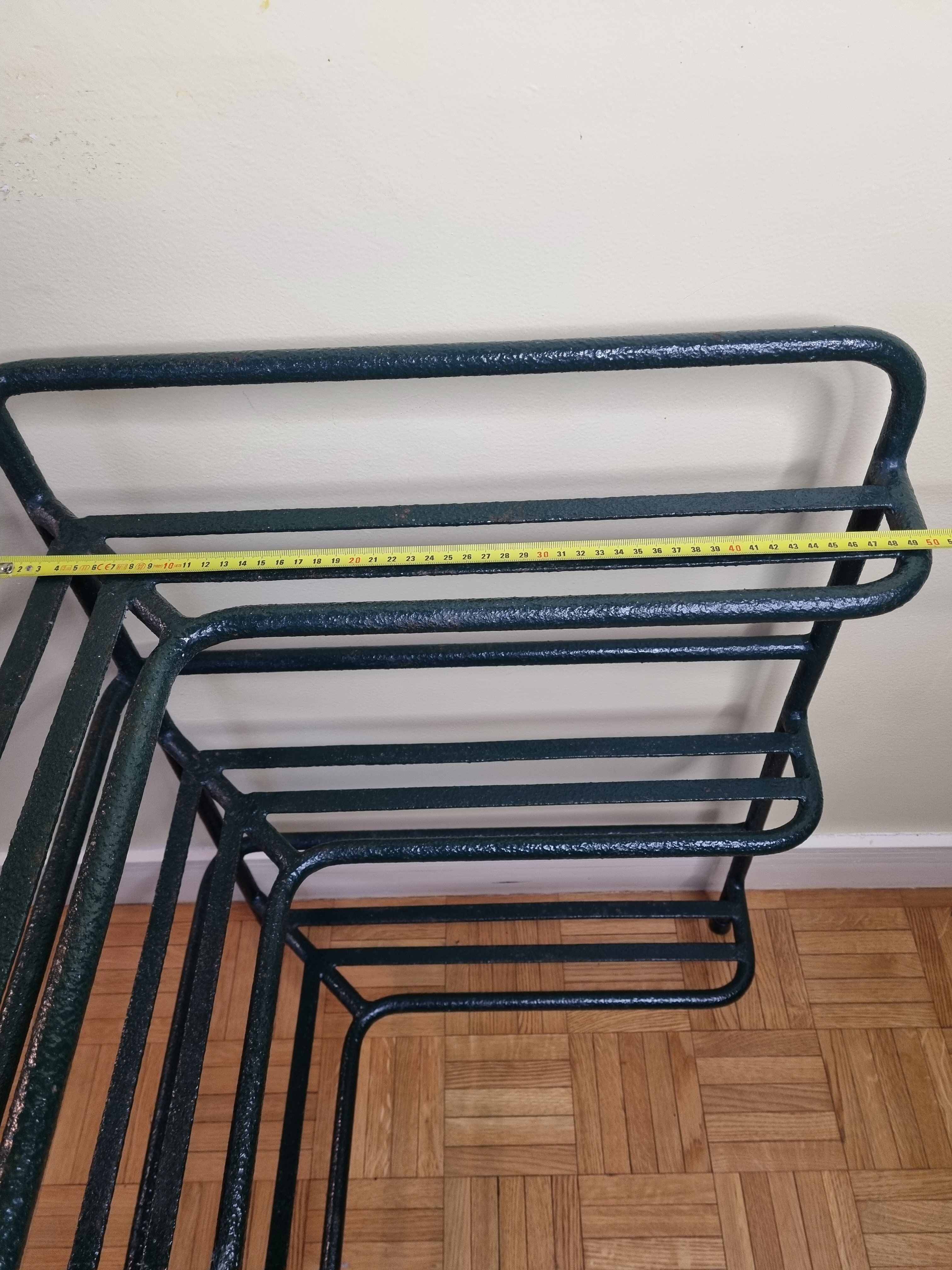 Welded tubular metal corner planter, three-storey, 70 cm