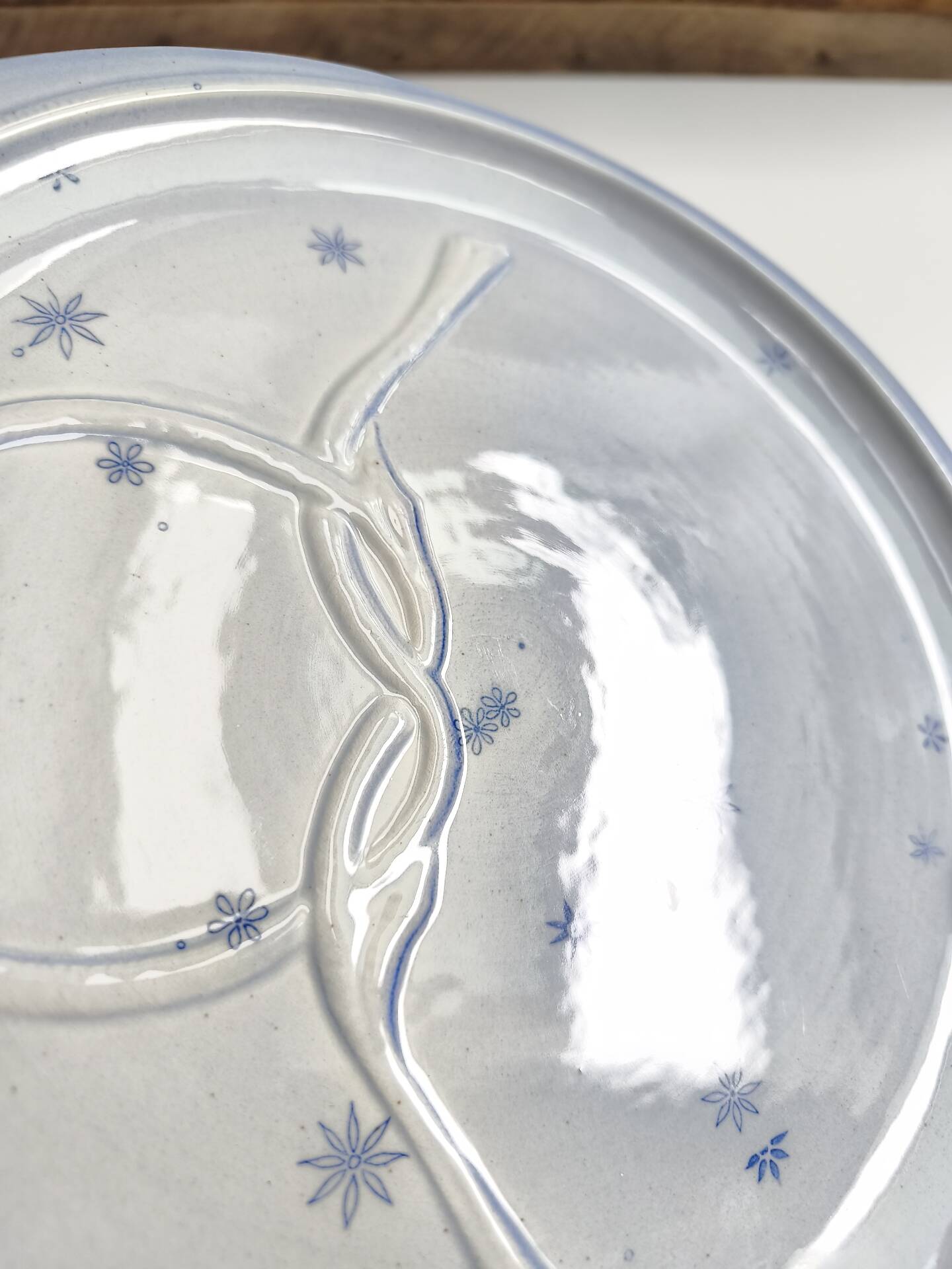 Vintage plate Gien France model Pierrot blue star decoration