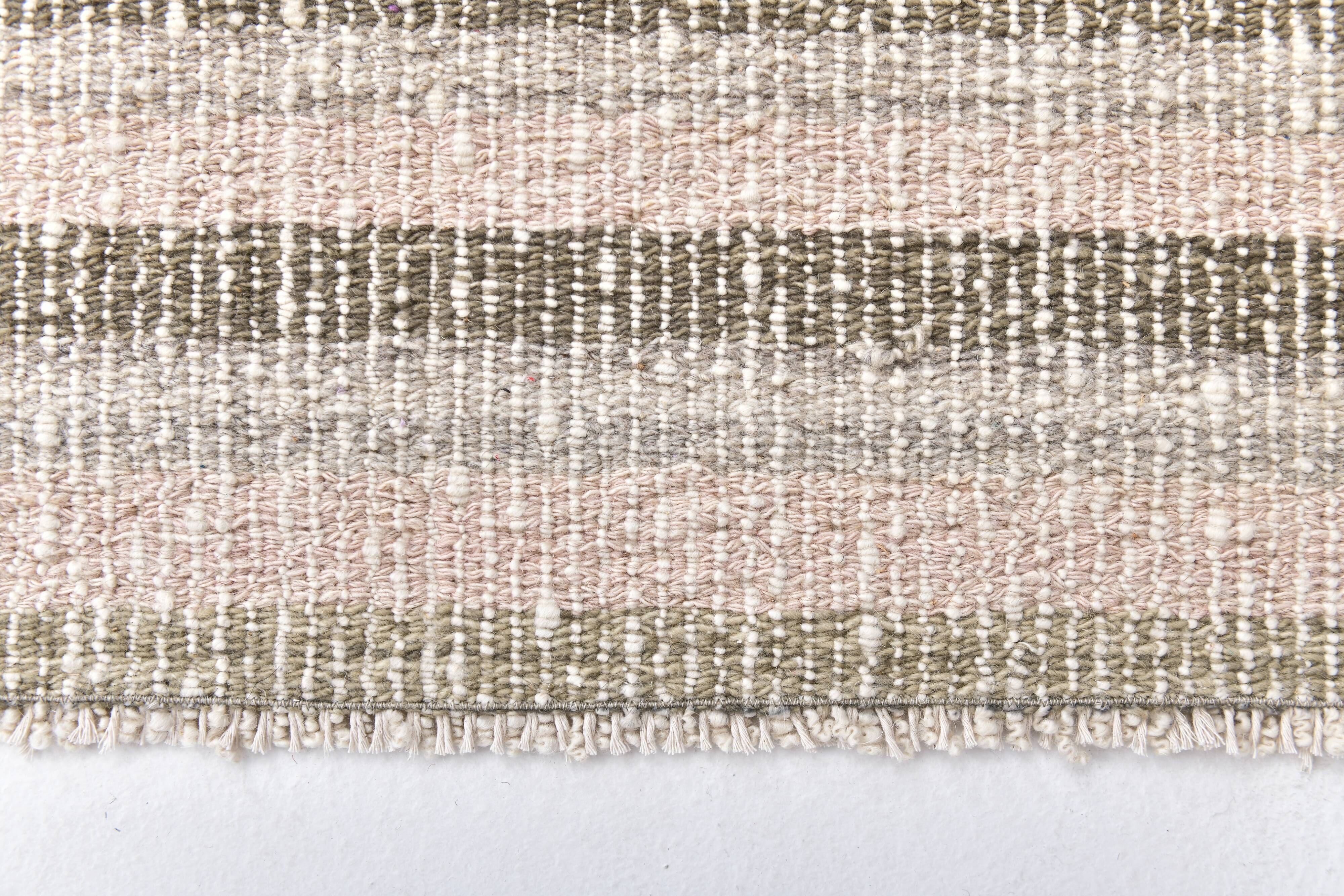 Tapis rose pastel, petit tapis en laine beige, tapis kilim pour l'entrée.