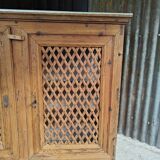 Support buffet in solid pine, zinc top, late 19th century.