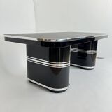 New York Desk in Black Lacquered Metal & Linoleum from Mauser, Germany, 1950