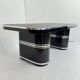 New York Desk in Black Lacquered Metal & Linoleum from Mauser, Germany, 1950