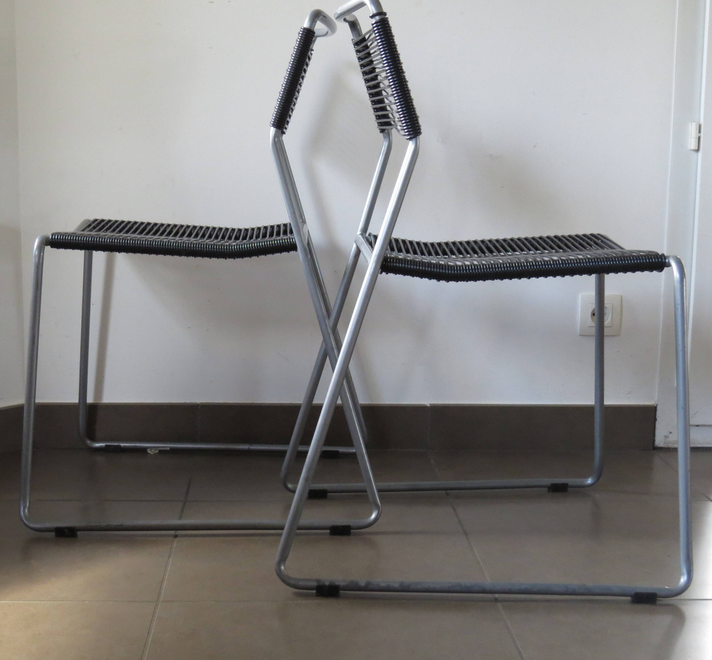 Pair of ikea "scoubidou" chairs 1990