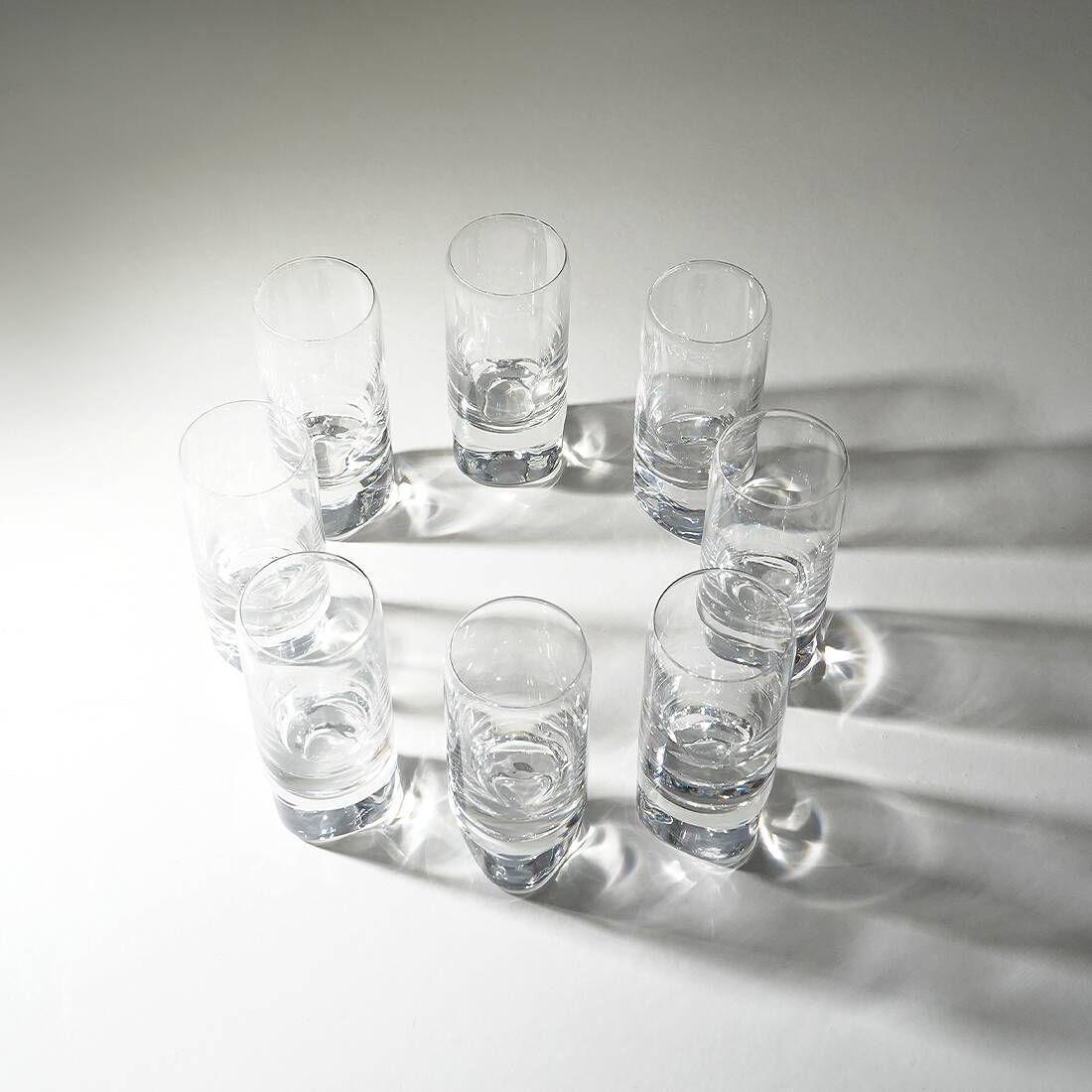 8 “Pitagora Highball” glasses by Marco Zanuso for Arnolfo di Cambio, 1970s