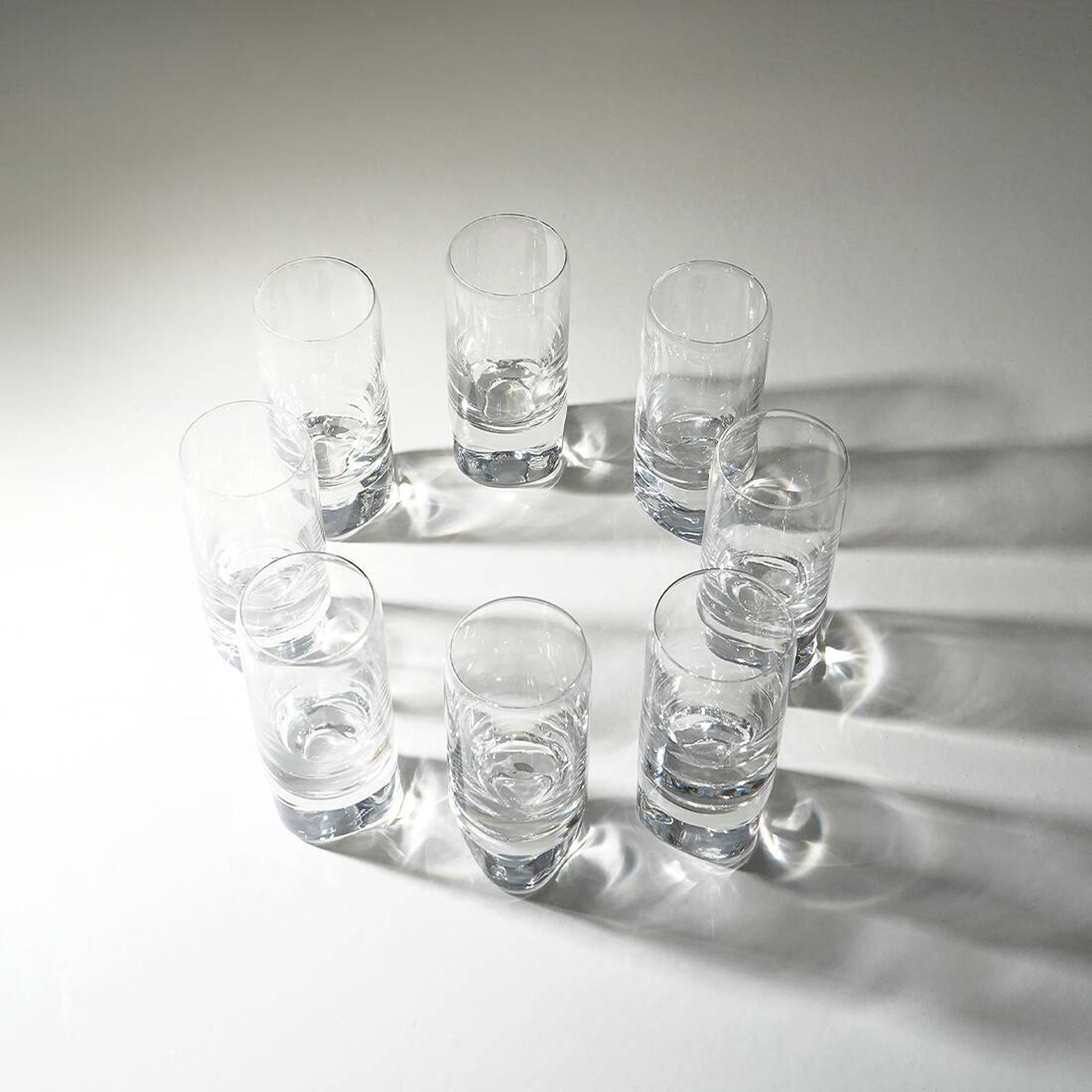 8 “Pitagora Highball” glasses by Marco Zanuso for Arnolfo di Cambio, 1970s