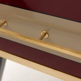 Mid-Century Italian Wood, Brass & Glass Sideboard, 1960s.