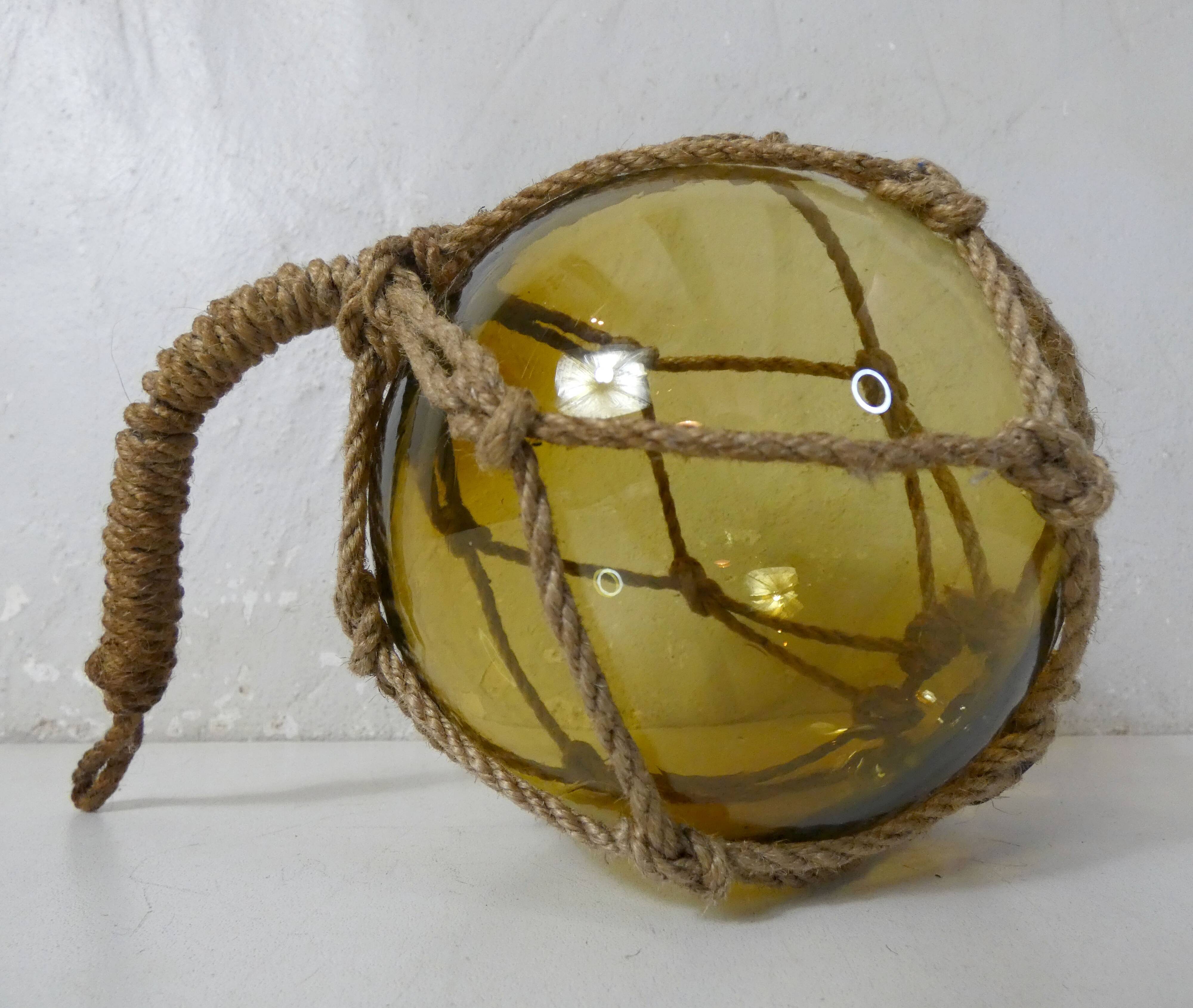Vintage Amber Yellow Float Glass Ball