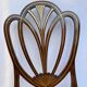 Series four English chairs Hepplewhite mahogany leather early twentieth century