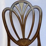 Series four English chairs Hepplewhite mahogany leather early twentieth century