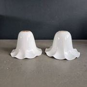 Paire d'abat-jour tulipe en porcelaine