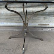 Smoked glass and chrome dining table, 1970s