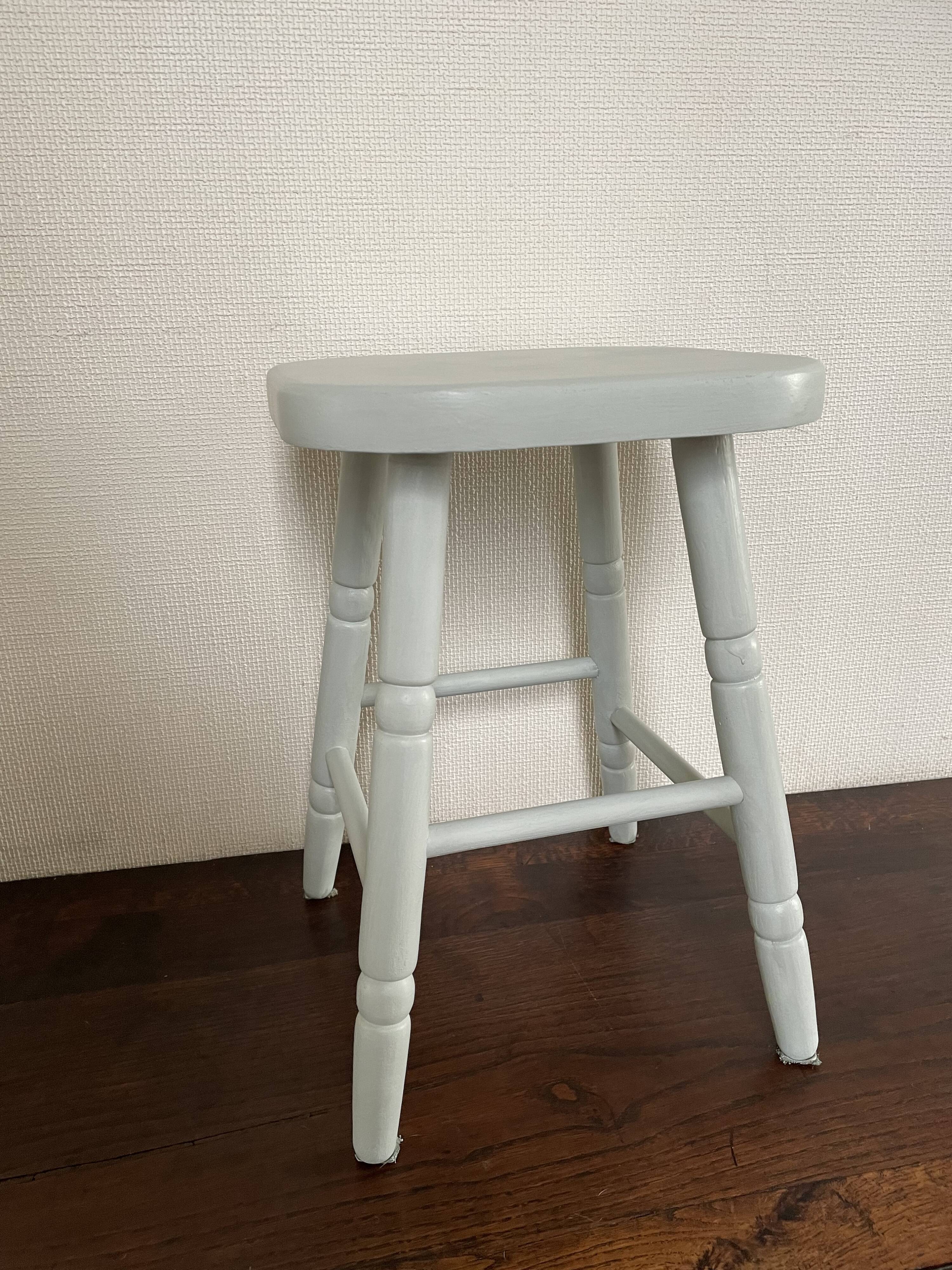 Celadon green pine stool