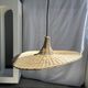 Small suspension, rattan luminaire in hat shape D:60cm