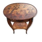 Table Rognon Marquetry Antique