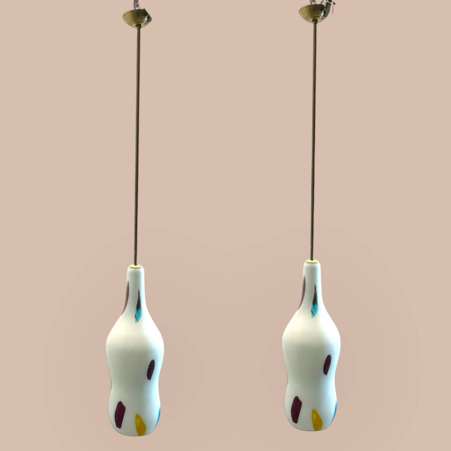 Murano Glass Light Pendants by De Mayo Set of 2