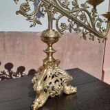 Bougeoir ancien en bronze et laiton époque XIX éme.