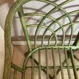 3-seater green rattan sofa