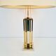 Geometric Brass and Chrome Table Lamp by Willy Daro, France, 1970