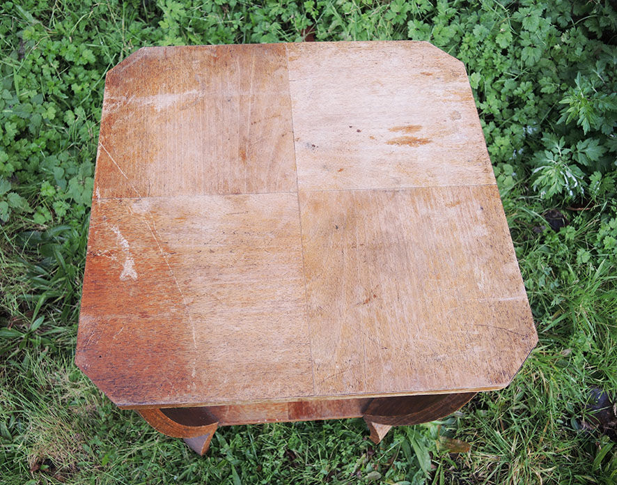 Old art deco style wooden pedestal table