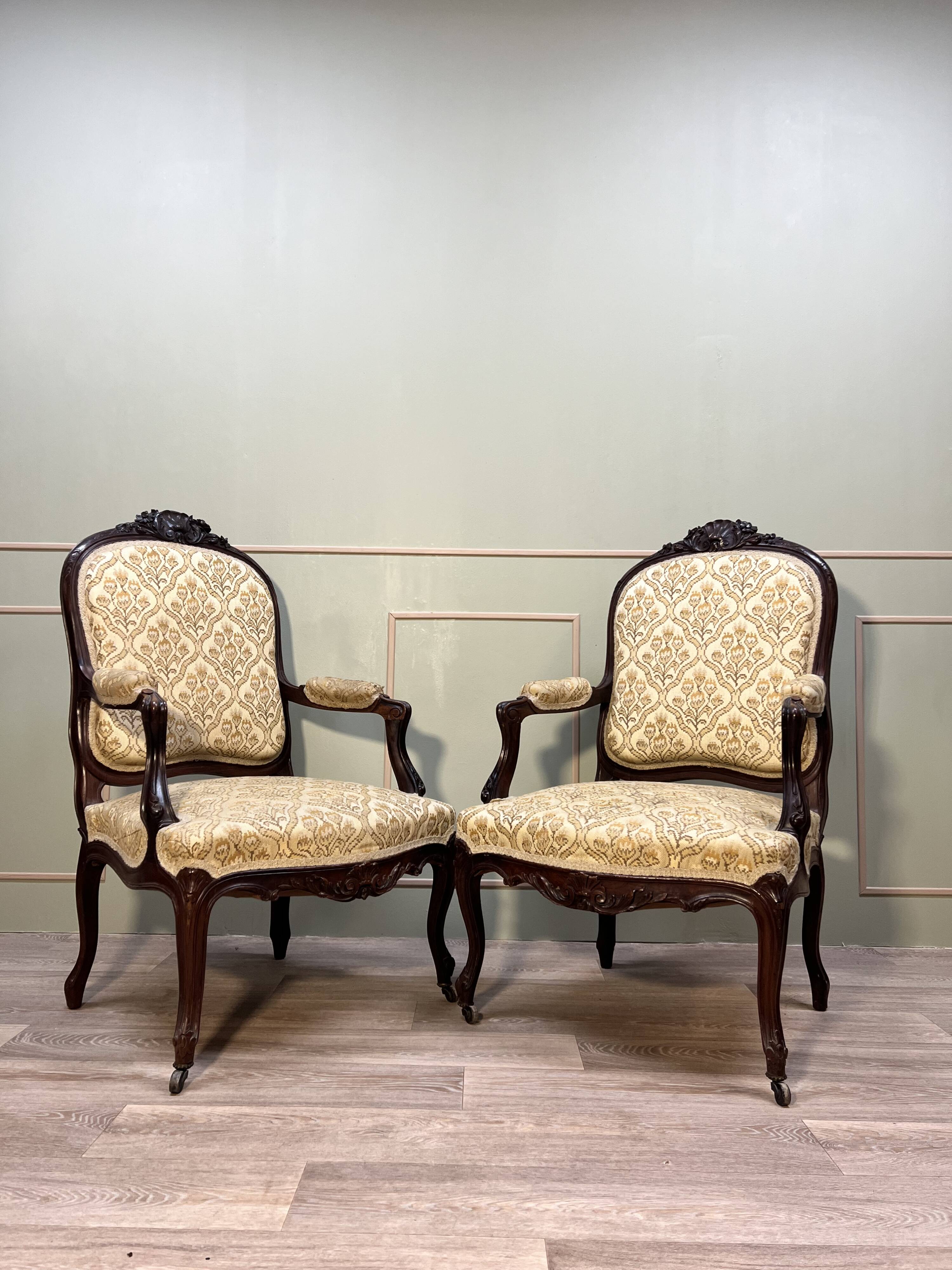 Pair Of Regency Style Flat Back Armchairs 19th Century