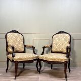 Pair Of Regency Style Flat Back Armchairs 19th Century