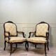 Pair Of Regency Style Flat Back Armchairs 19th Century