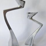 Paire de bougeoirs "Swan" par Matthew Hilton, Angleterre, années 1980
