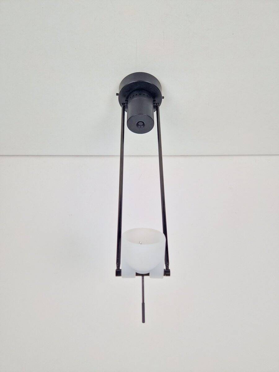 Vintage Pradina Telescopic Spotlight in White Glass, Italy, 1980