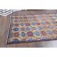 Tapis vintage turc Oushak fait main en laine et coton marron