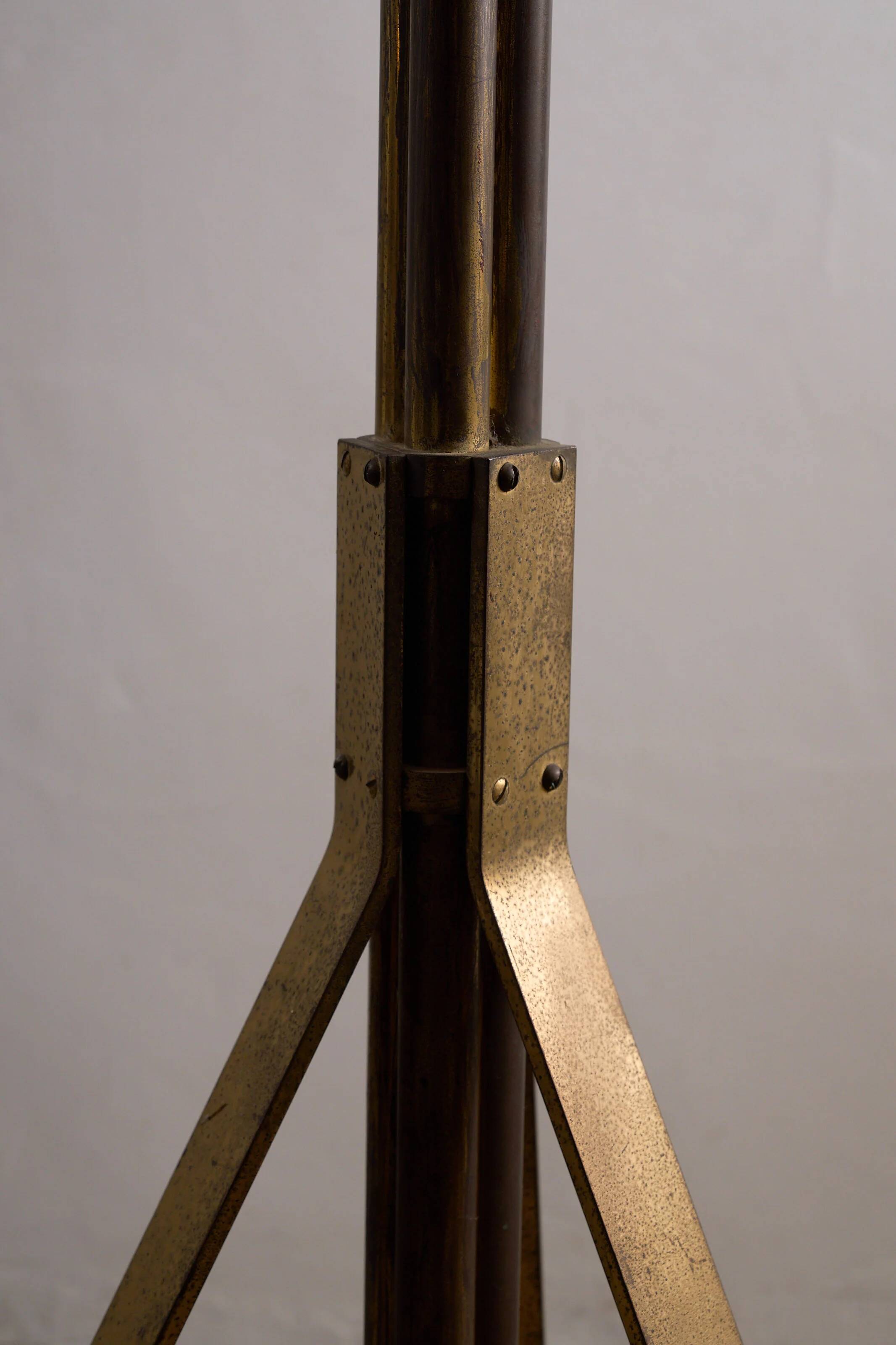 Mid-century Russian floor lamp with three adjustable brass shades