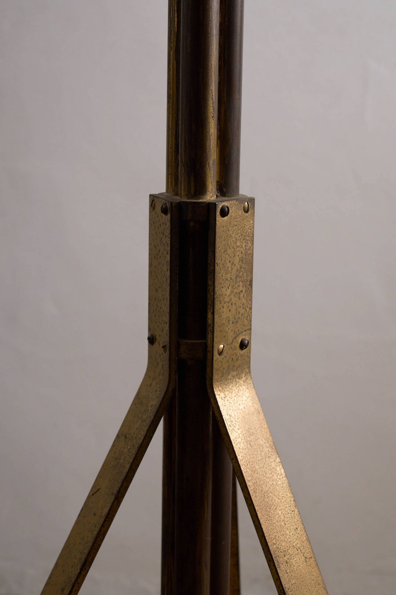 Mid-century Russian floor lamp with three adjustable brass shades