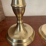 Set of three vintage brass candlesticks