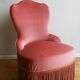 Fauteuil crapaud velours rose