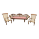 Colonial teak lounge: 3-seater sofa and 2 planter chairs.