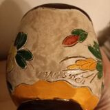 Vase basket Massier glazed ceramic Vallauris