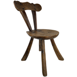 Brutalist Wabi Sabi milking stool or chair, France ca 1950