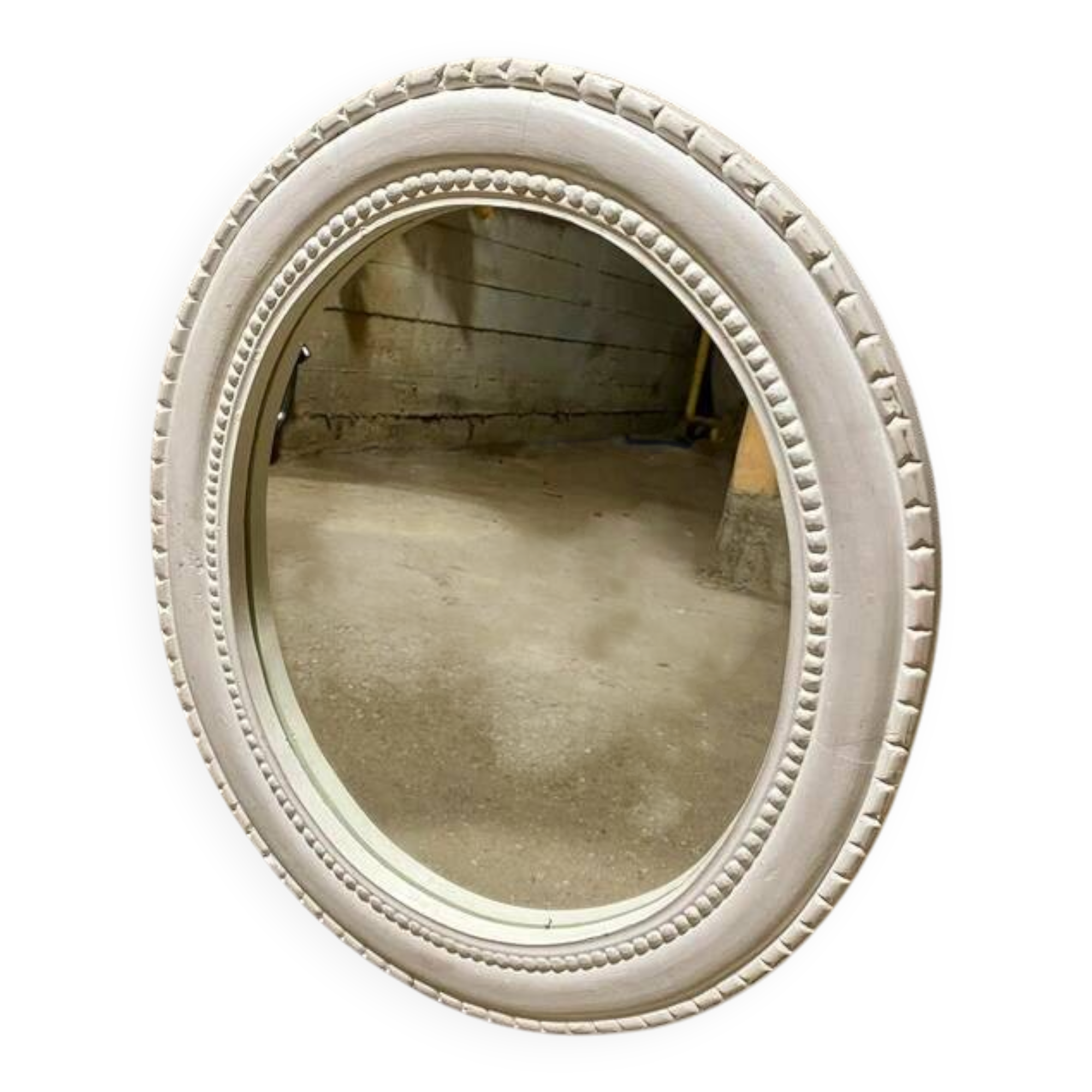 Oval white mirror