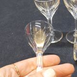 5 verres a liqueur en cristal taillé 6 côtes plates nestor val saint lambert