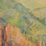 Impressionist seascape with cliffs - oil on canvas