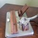 Vintage desk lamp - chrome steel + inkwell + card holder and rosewood pen