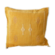 Coussin marocain jaune en soie de cactus