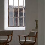 Henning Kjærnulf, Oak and lambswool armchair, "Kurul" model, Mid-century, 1960s